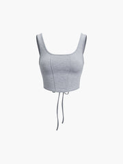 Criss Cross Tie Crop Corset Top