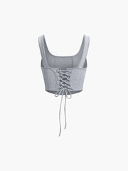 Criss Cross Tie Crop Corset Top
