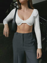 Wire Bustier Open Back Clip Crop Shirt