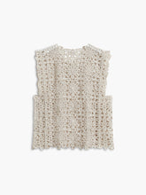 Notched Hem Floral Crochet Eyelet Tank Top
