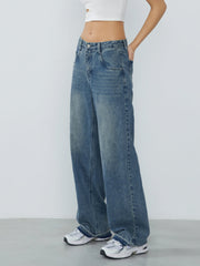 Retro Denim Wide Leg Jeans
