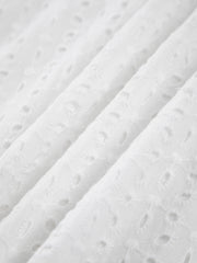 Ruched Eyelet Midi Dress