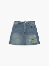 Ripped Denim Skirt