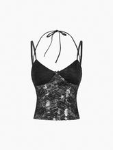 Floral Lace Halter Cami Crop Top