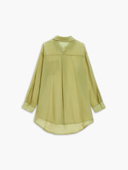 Oversized Mesh Button Down Shirt