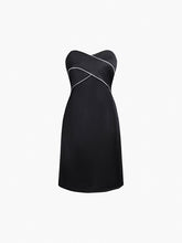 Criss Cross Zippered Satin Short Dress