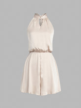 Tied Zippered Satin Jumpsuit