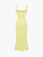 Sunny Days Mesh Tie Strap Midi Dress
