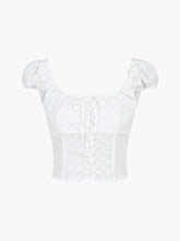 Coastal Cowgirl Cap Sleeve Eyelet Crop Top