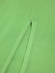 Fresh Summer Rib Slit Maxi Skirt