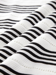Stripe Eyelet Long Dress