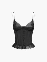Balletcore Satin Mesh Bustier Cami Top