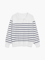 Effortless Stripe Collared Sweater