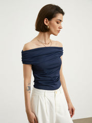 Off Shoulder Ruched Tank Top