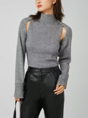 Rib Bolero Two Piece Sweater Set