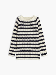 Leisure Crochet Stripe Short Dress