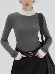 Cloud Nine Contrast Trim Knit Top