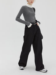 Cloud Nine Contrast Trim Knit Top