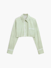 Greeness Pinstripe Crop Shirt