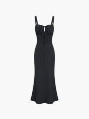 Golden Light Tied Corset Long Dress