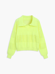 Lemonade Eyelet Polo Sweater