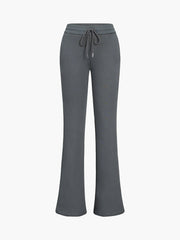 Drawstring Pockets Flare Sweatpants