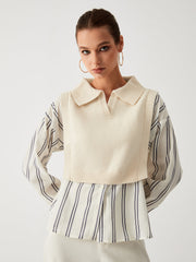 Modern Academia Pinstripe Two Piece Shirt