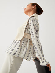 Modern Academia Pinstripe Two Piece Shirt