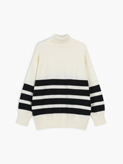 She's Effortless Turtleneck Stripe Sweater