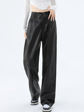 Faux Leather Straight Leg Pants