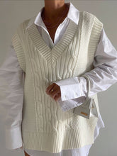 Cream Cable Knit Sweater Vest