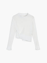 Asymmetric Hem Buttoned Long Sleeve Knit Top