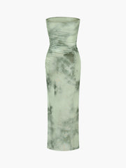 Greenfield Tie Dye Mesh Tube Midi Dress