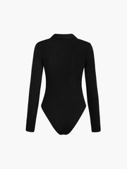 Zip Front Rib Polo Bodysuit