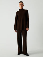 Minimalism Mock Neck Sweater Two Piece Pants Set