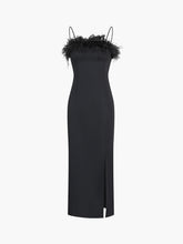 Mixed Emotions Fuzzy Trim Midi Dress