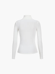 Solid Rib Mock Neck Long Sleeve Shirt