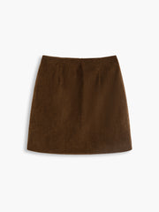 Terracotta Corduroy Mini Skirt
