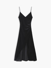 Dimante Strap Velve Midi Dress