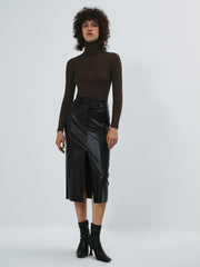 Minimalism Mock Neck Long Sleeve Top