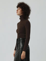 Minimalism Mock Neck Long Sleeve Top