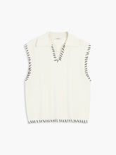 Contrast Stitches Trim Sweater Vest