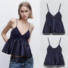 Ruffle Crop Cami Top