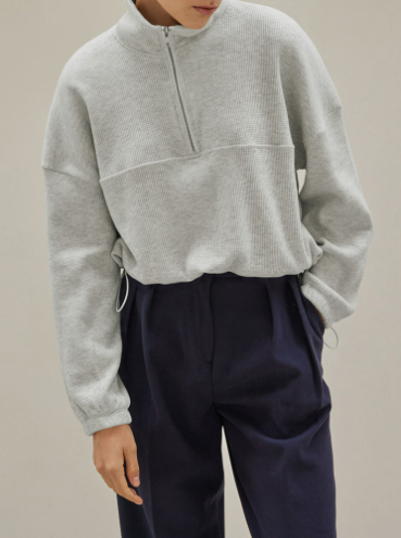 Zip Up Tie Back Sweatshirt