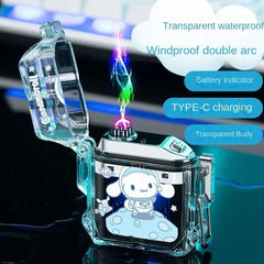 transparent waterproof dual arc rechargeable lighter mini