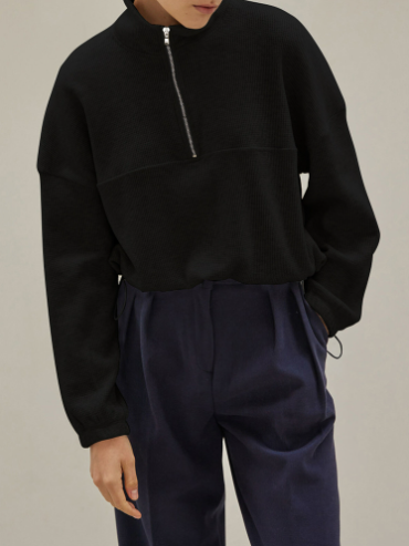 Zip Up Tie Back Sweatshirt