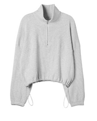 Zip Up Tie Back Sweatshirt