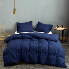 Bonenjoy 1 pc Duvet Cover Blue Solid Color Microfiber  Single/Queen/King dekbedovertrek 200x220 (no pillowcase)