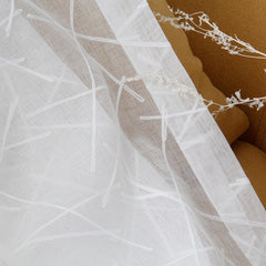 White Embroidery Tulle Window Curtains for Living room Geometry Sheer Curtains for Bedroom Voile Curtain Drapes Blind Finished
