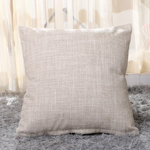 Solid Linen Sofa Waist Cushion Cover 40*40/45*45/50*30/50*50/55*55/40*60cm Throw Pillowcase Office Home Decor Pillow Case